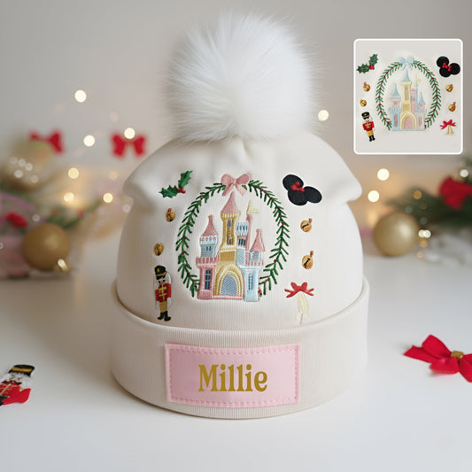 Magical Christmas Castle - Personalized Kid Beanie Hat