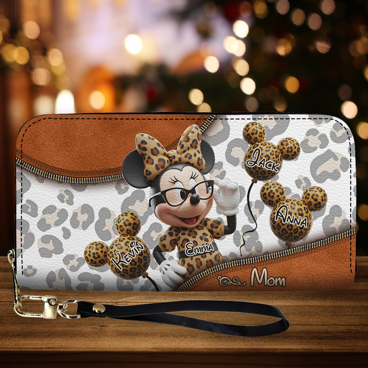 Magical Mom, Grandma - Personalized Mouse Leather Long Wallet