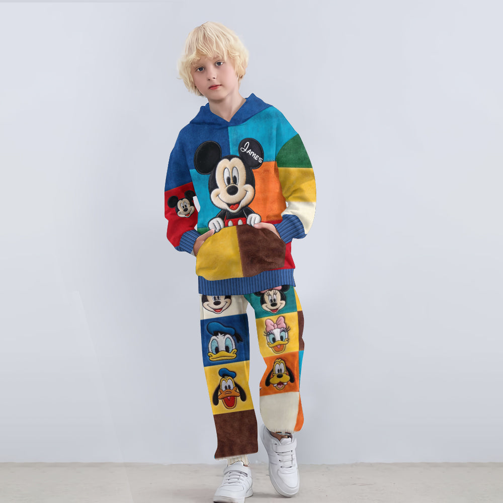 Retro Mouse & Friends - Personalized Mouse Kid Hoodie & Kid Jogger Sweatpants