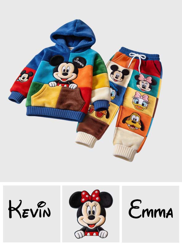 Retro Mouse & Friends - Personalized Mouse Kid Hoodie & Kid Jogger Sweatpants