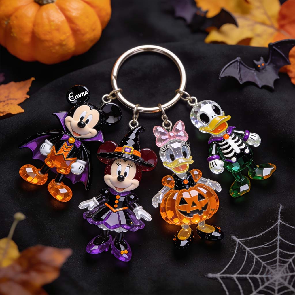 Halloween Vibes - Personalized Mouse Premium Keychain With Charms