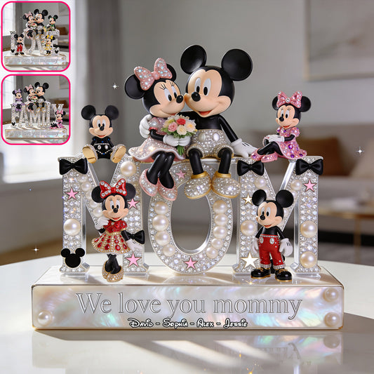 Cartoon Mouse Fans Gift, Mother Day Gift - Personalized Mouse Custom Shaped Acrylic Plaque