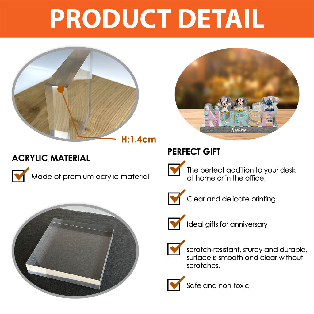 Nurse Life - Personalized Mouse Custom Shaped Acrylic Plaque