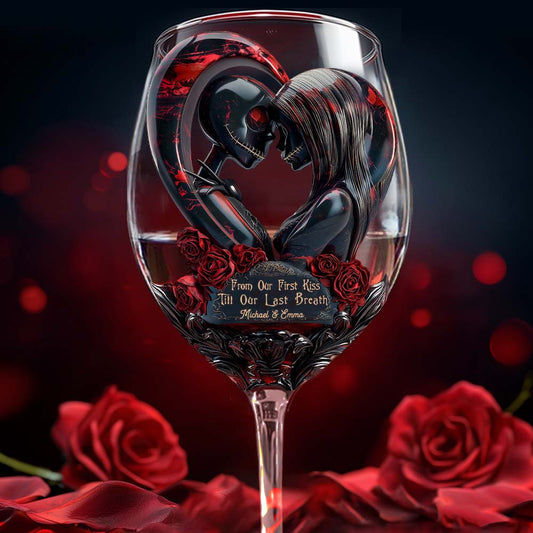 Till Death Do Us Part - Personalized Nightmare Wine Glass With Long Stem