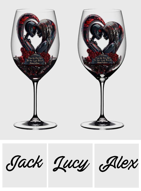 Till Death Do Us Part - Personalized Nightmare Wine Glass With Long Stem