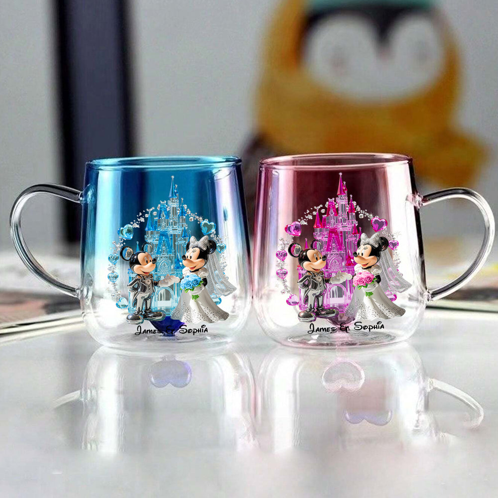 Happily Ever After - Personalized Mouse Gradient Glass Mug