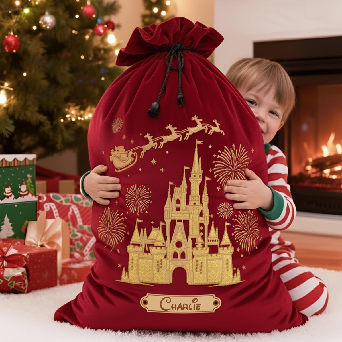 Magical Santa Sacks Delivery - Personalized Mouse Christmas Sack