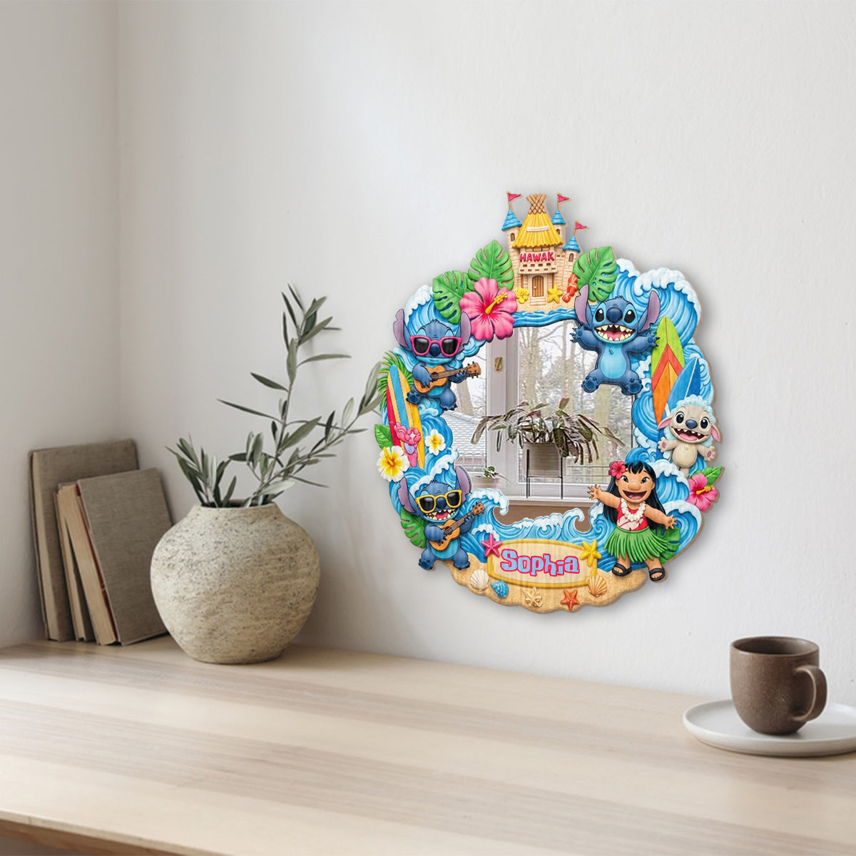 Tropical Alien Adventure - Personalized Ohana Wall Hanging Mirror
