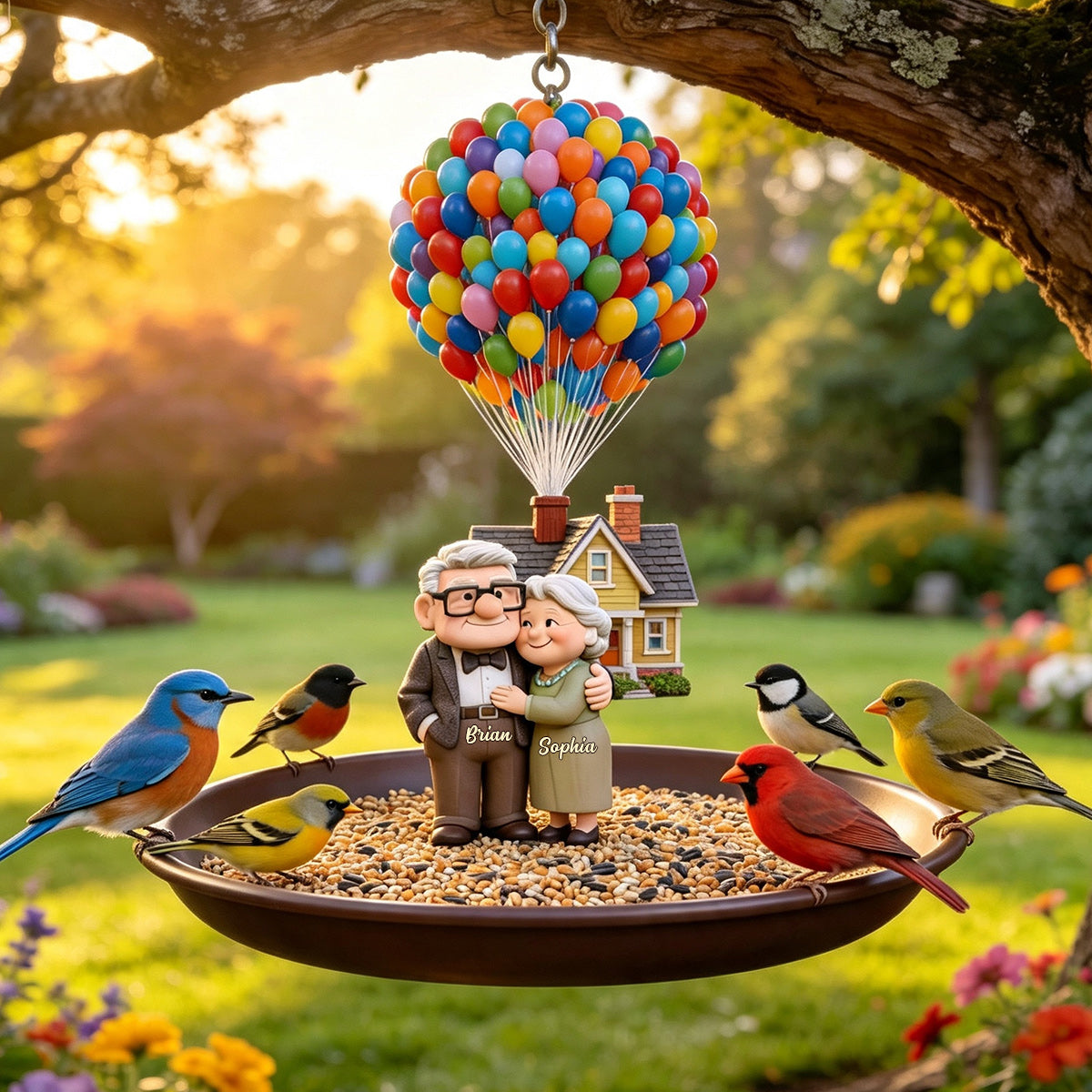 You Are My Greatest Adventure - Personalized Up Movie Couple Bird Feeder/ Bath