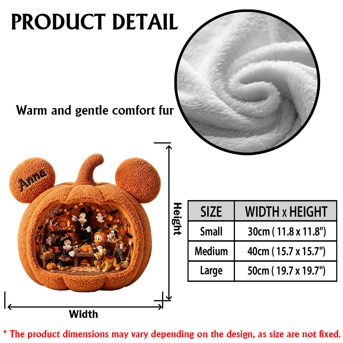 Halloween Pumpkin - Personalized Mouse Premium Faux Fur Pillow