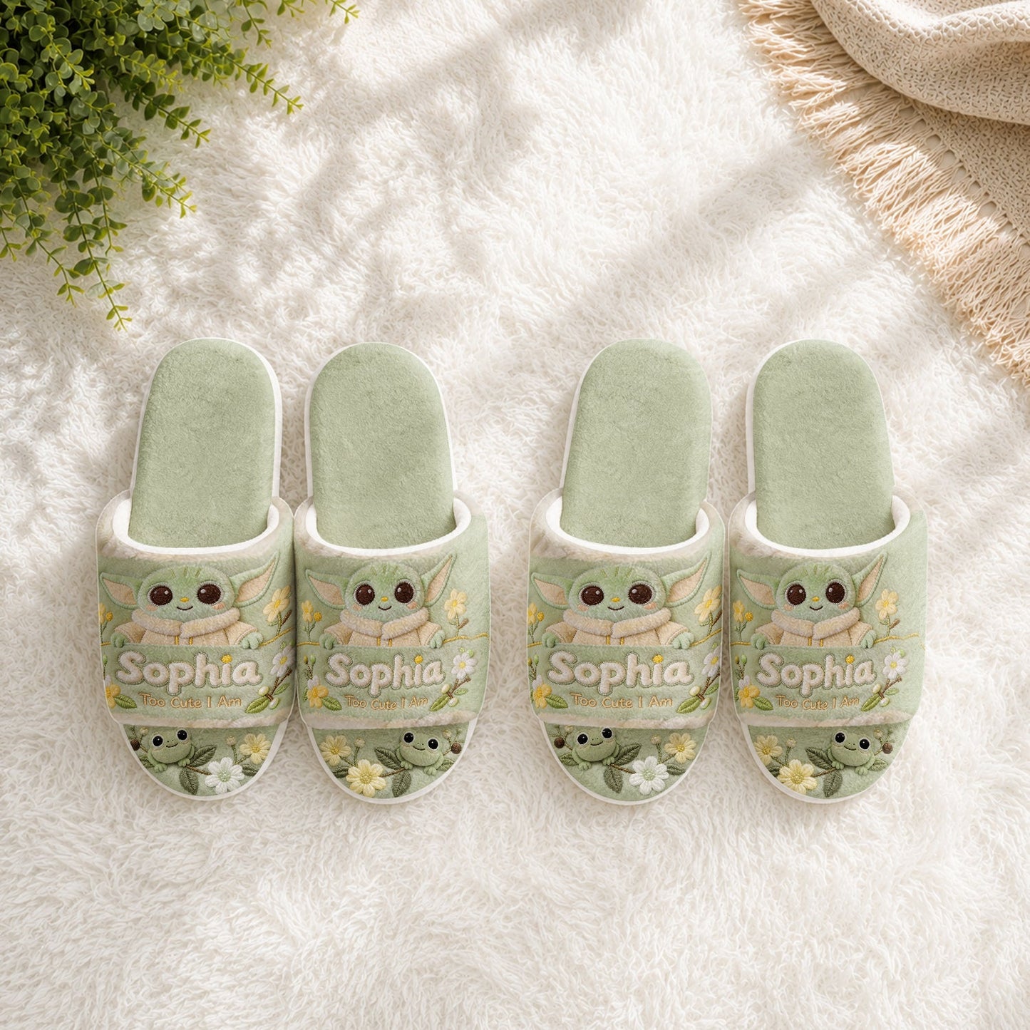 Too Cute I Am - Personalized The Force Open-Toe Slippers