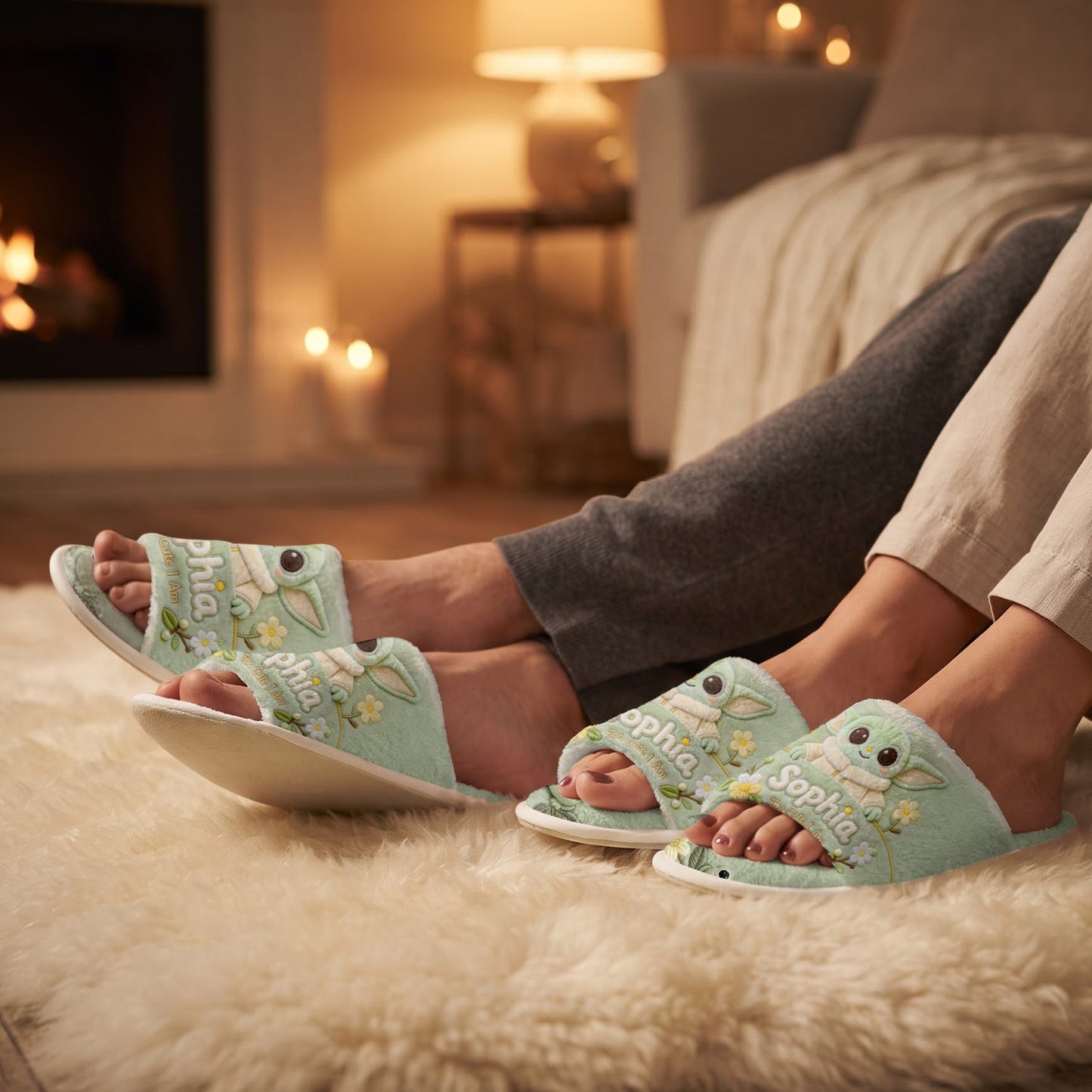 Too Cute I Am - Personalized The Force Open-Toe Slippers