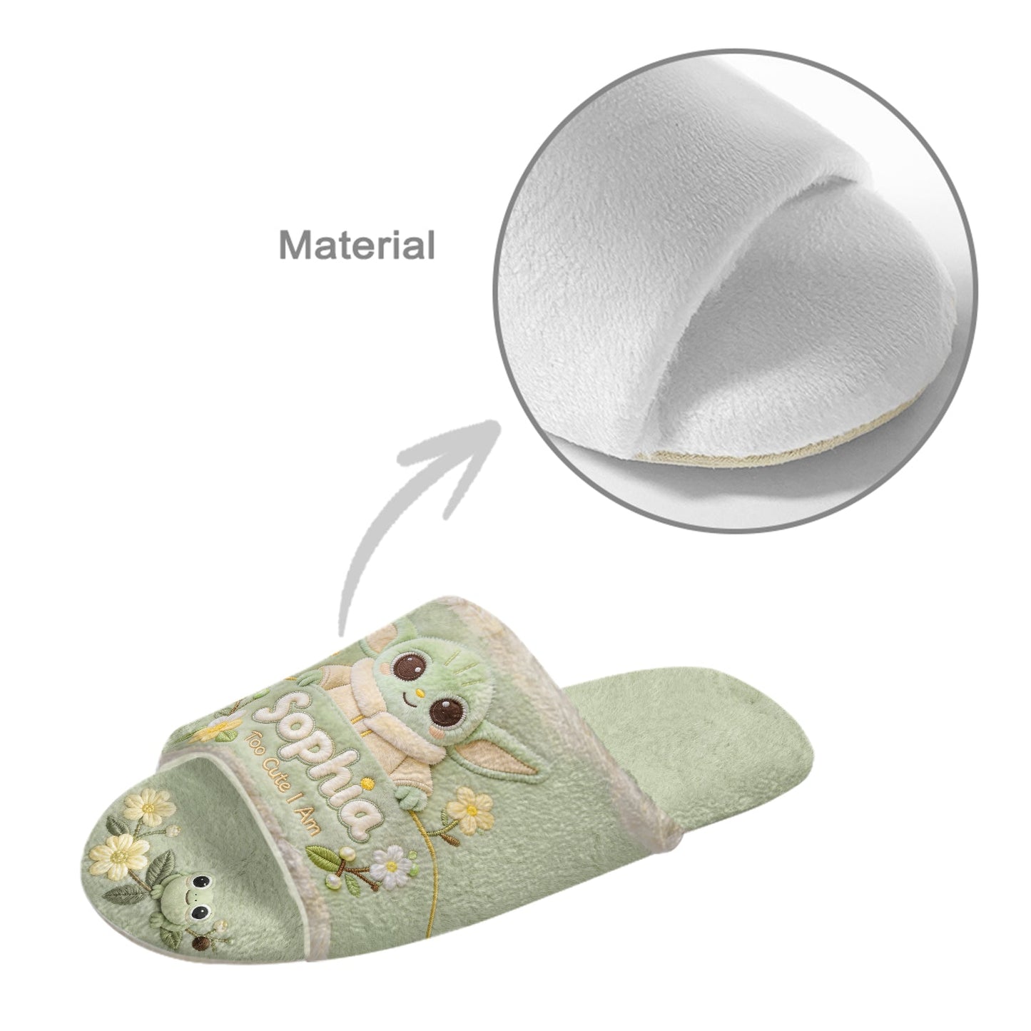 Too Cute I Am - Personalized The Force Open-Toe Slippers
