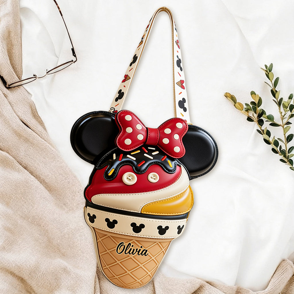 Magical Friends - Personalized Mouse Custom Shaped Leather Tote Bag