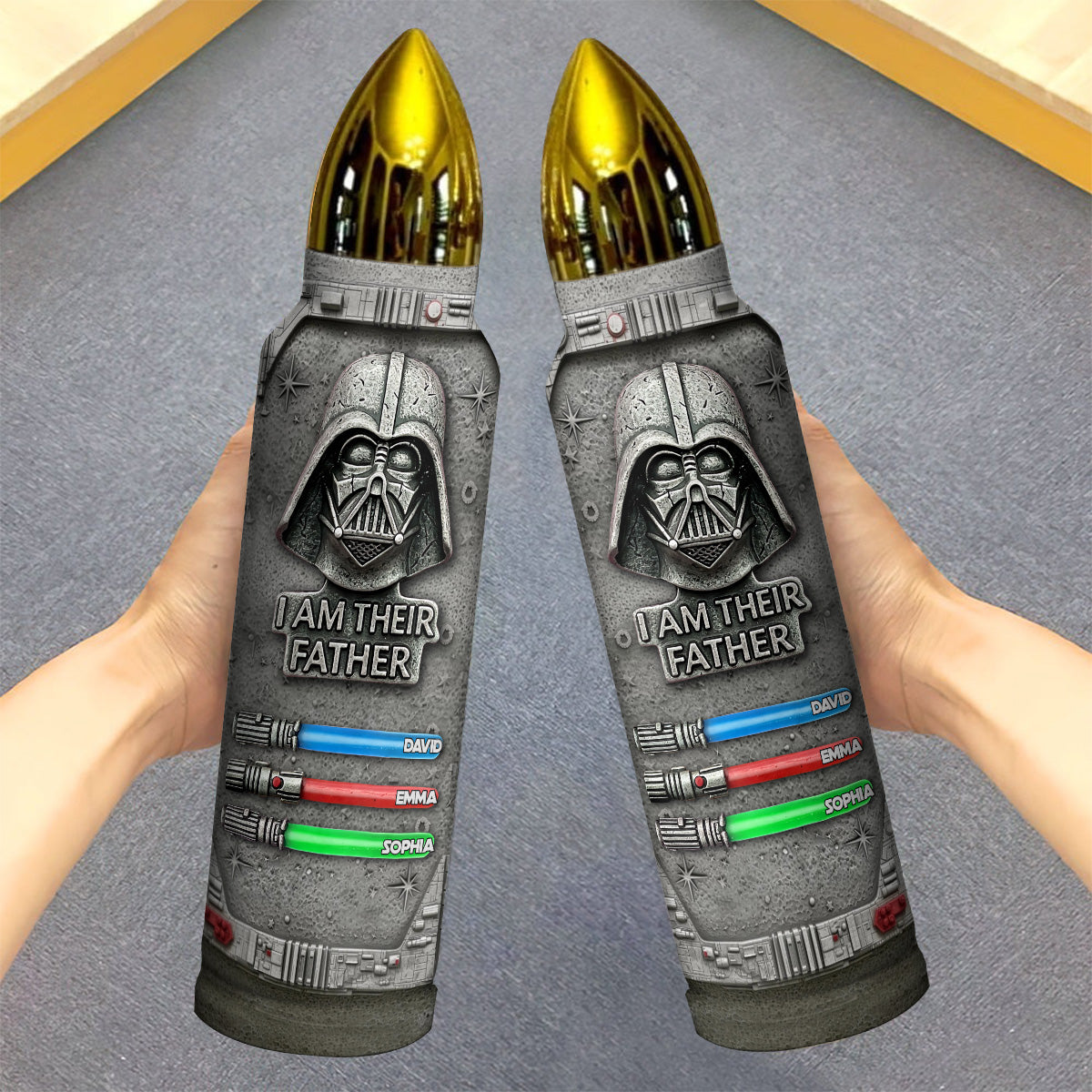 I Am Their Father - Personalized The Force Bullet Tumbler