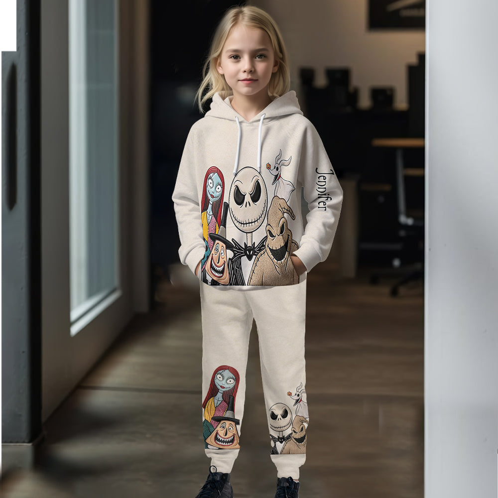 Hello Darkness - Personalized Nightmare Kid Hoodie & Kid Jogger Sweatpants