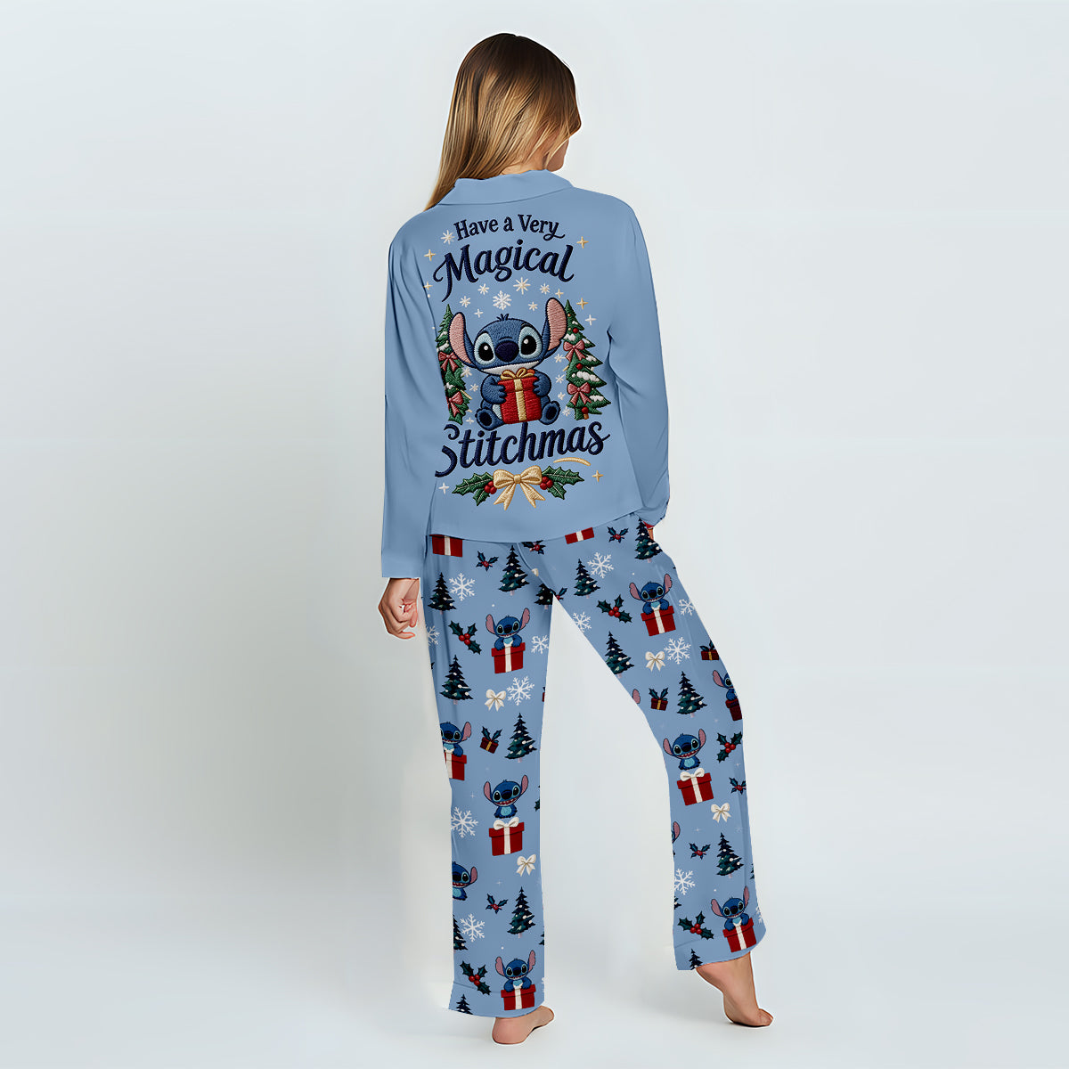Have A Very Merry Stitchmas - Personalized Ohana Button Down Pajamas