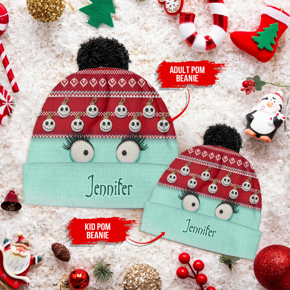 Snowman Face Christmas - Personalized Nightmare Beanie Hat