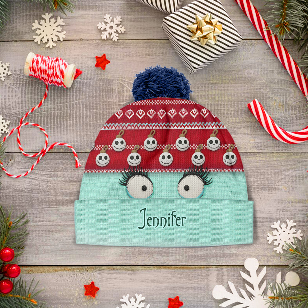 Snowman Face Christmas - Personalized Nightmare Beanie Hat