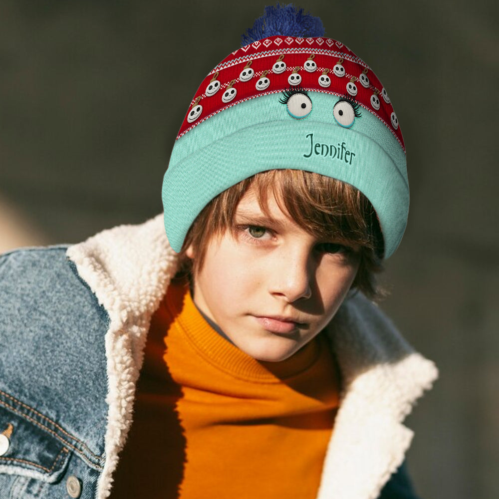 Snowman Face Christmas - Personalized Nightmare Beanie Hat
