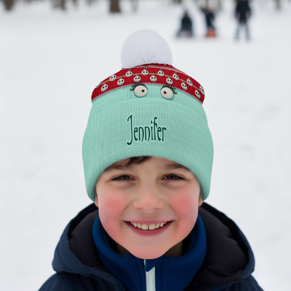 Snowman Face Christmas - Personalized Nightmare Beanie Hat