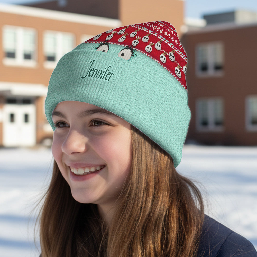 Snowman Face Christmas - Personalized Nightmare Beanie Hat