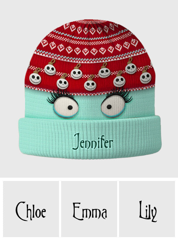 Snowman Face Christmas - Personalized Nightmare Beanie Hat
