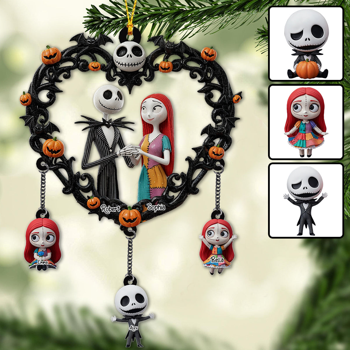 The Nightmare Family - Personalized Nightmare Ornament With Charm