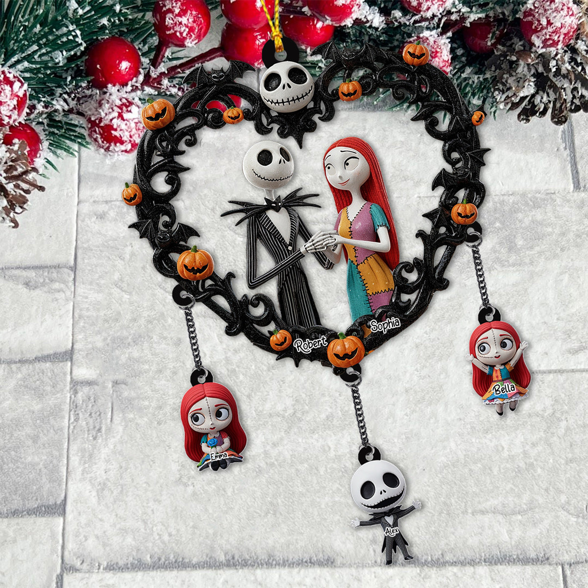 The Nightmare Family - Personalized Nightmare Ornament With Charm