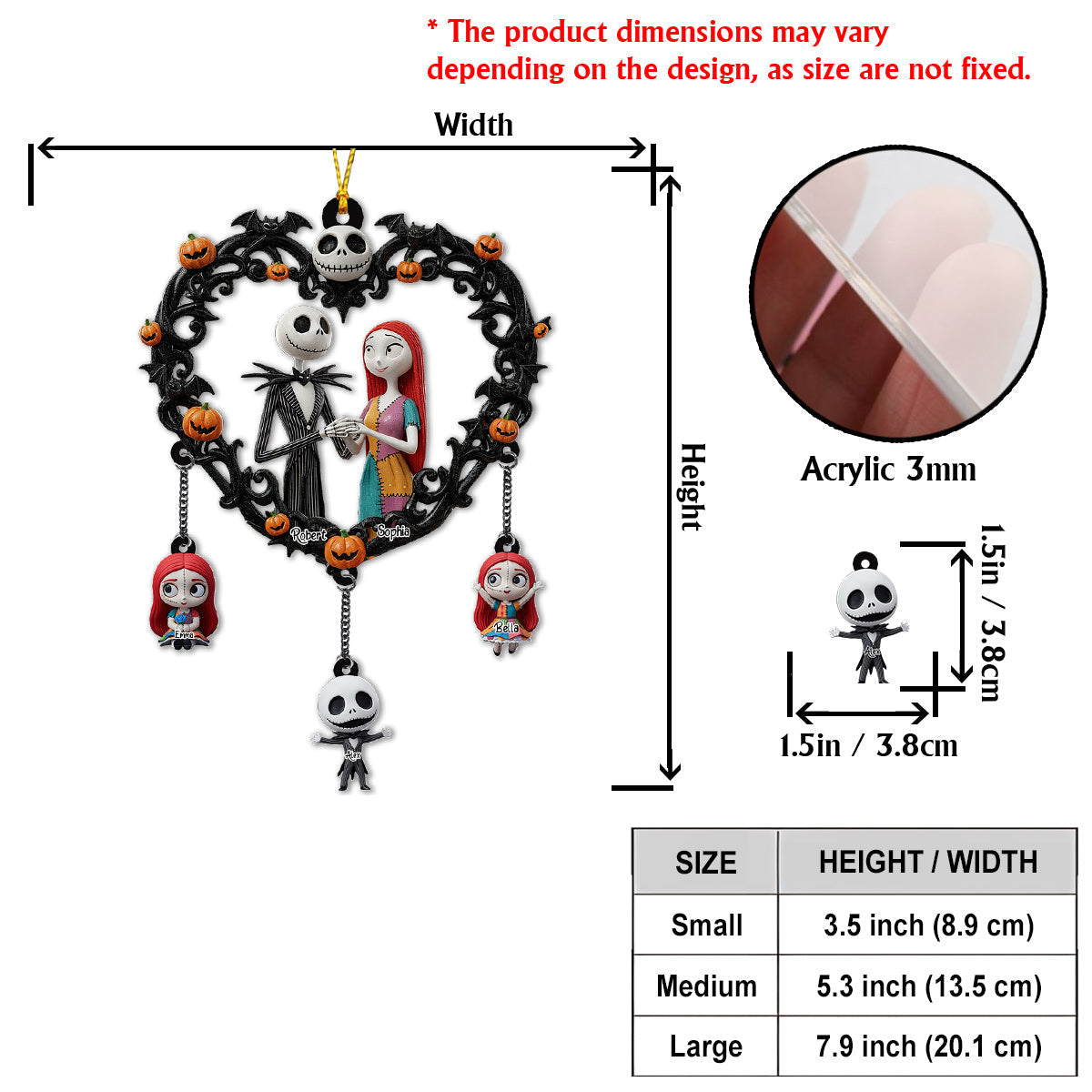 The Nightmare Family - Personalized Nightmare Ornament With Charm