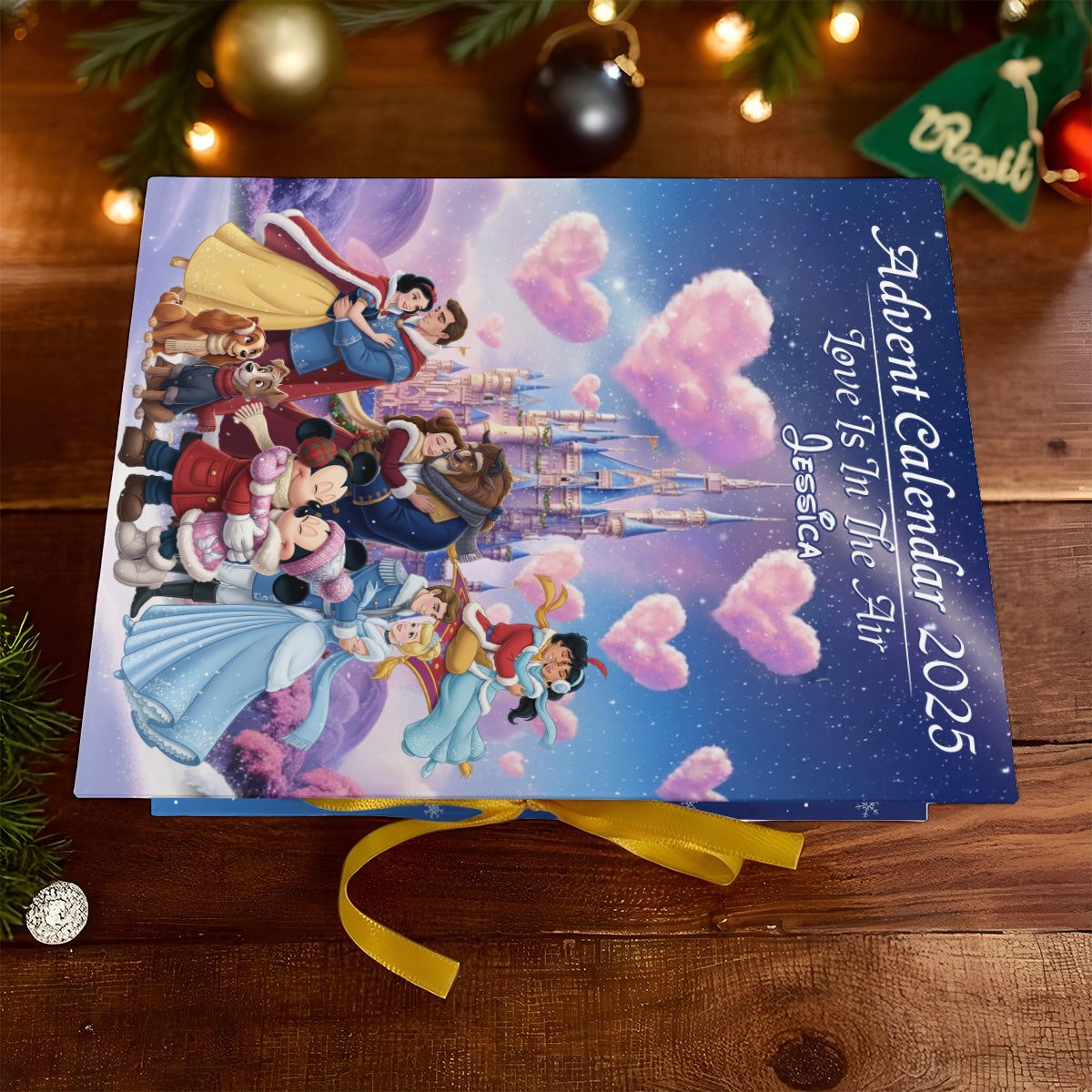 Magical Couple Collection - Personalized Mouse Folded Advent Calendar With Ornaments