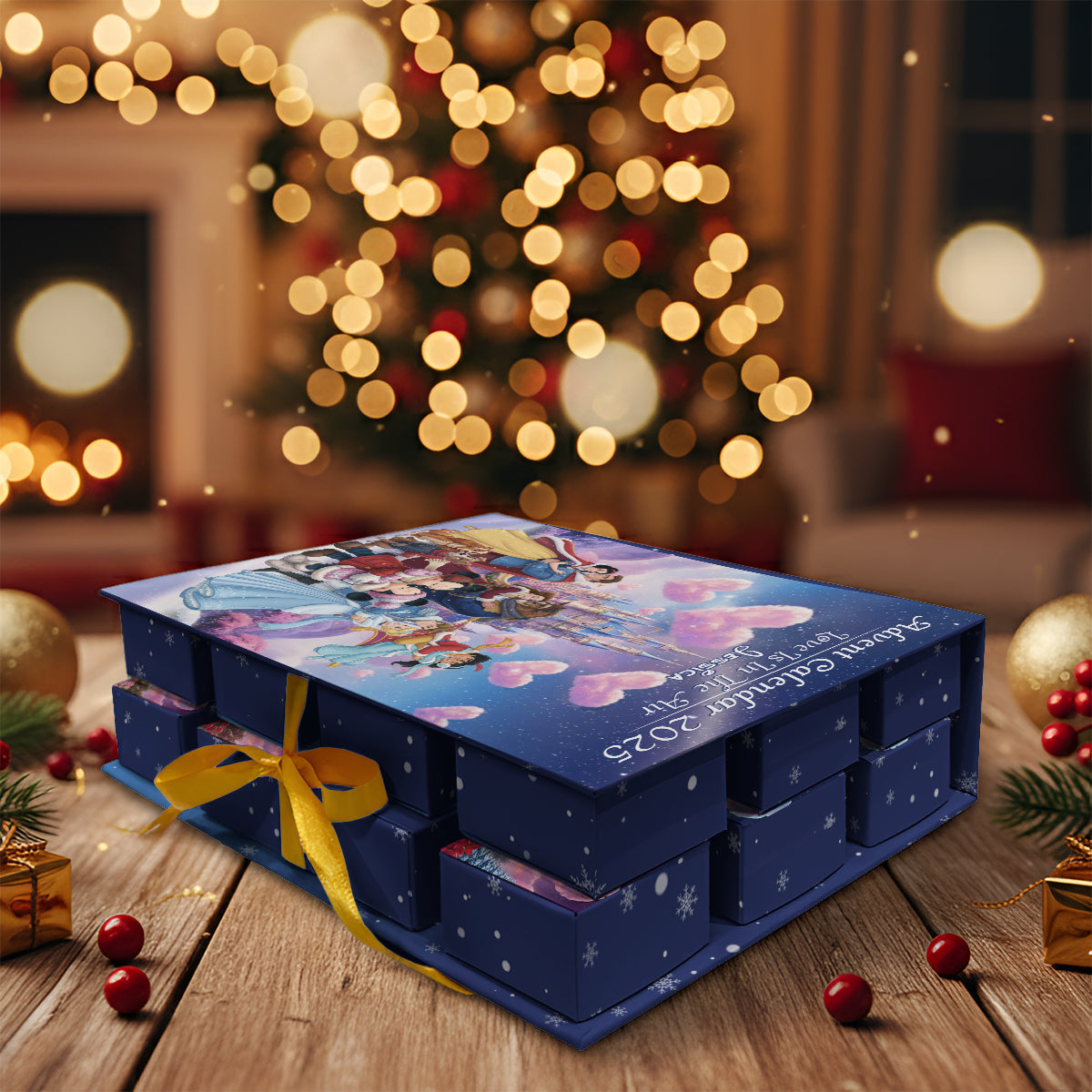 Magical Couple Collection - Personalized Mouse Folded Advent Calendar With Ornaments