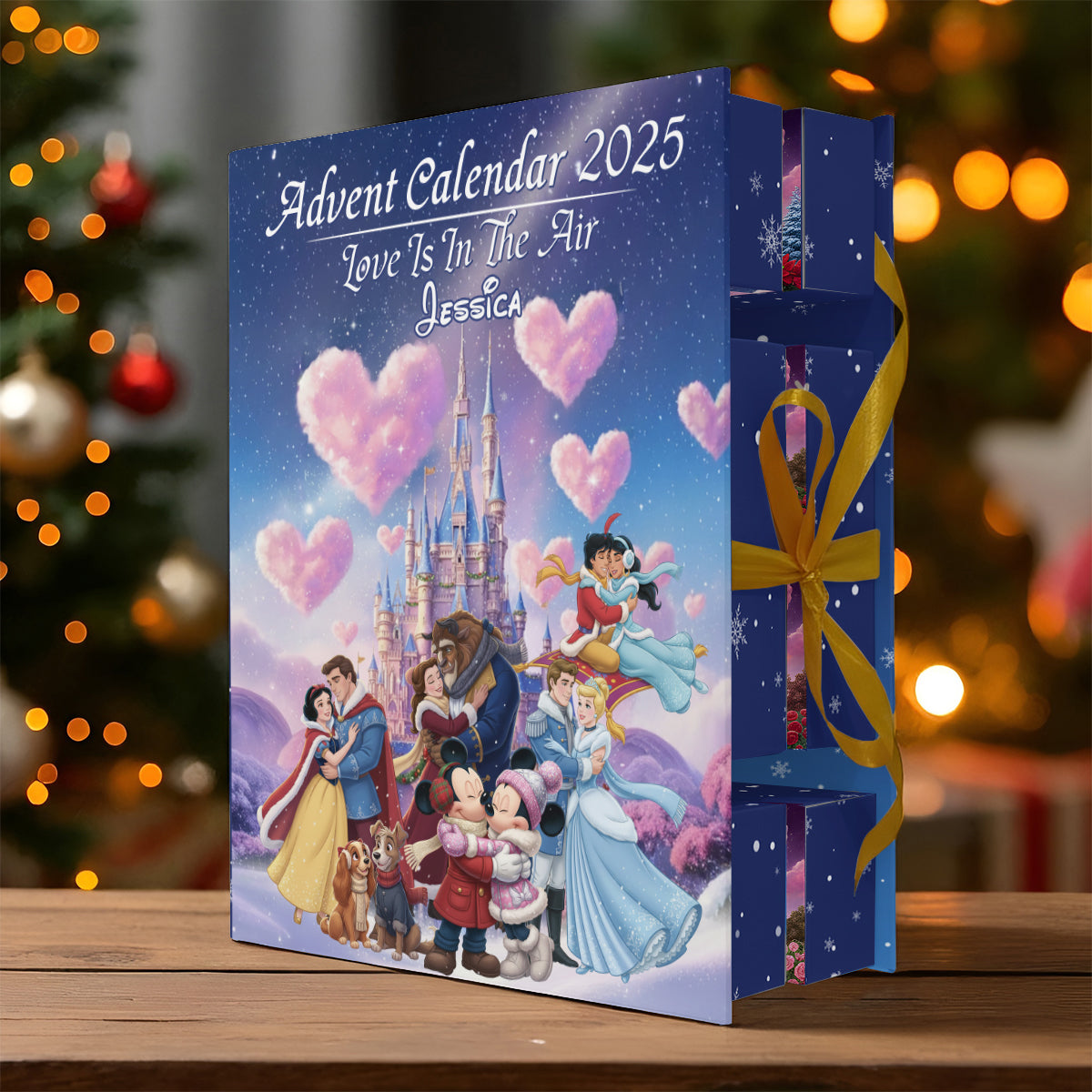 Magical Couple Collection - Personalized Mouse Folded Advent Calendar With Ornaments
