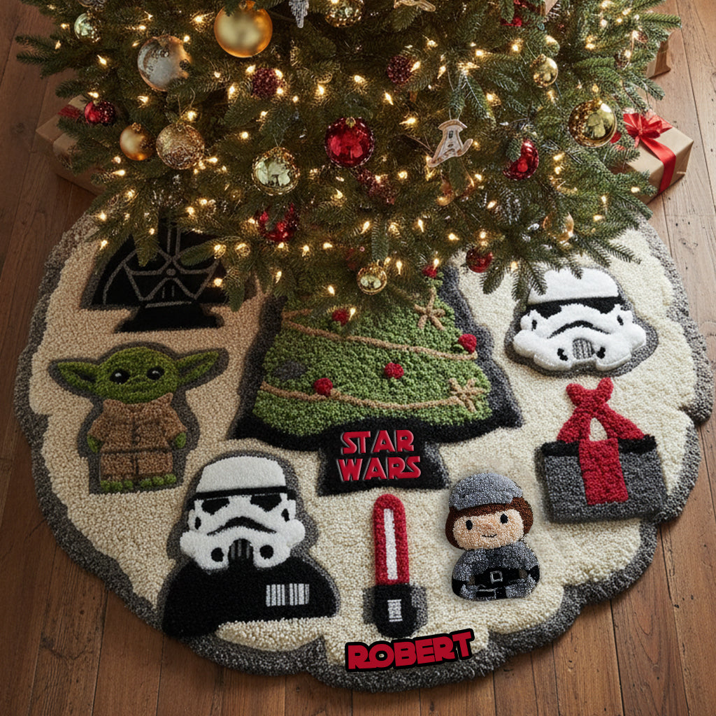 The Force Christmas - Personalized The Force Shaped Tree Skirt