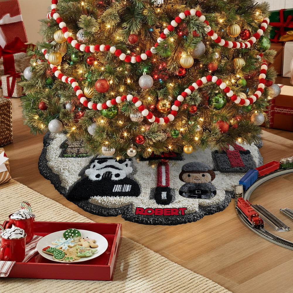 The Force Christmas - Personalized The Force Shaped Tree Skirt
