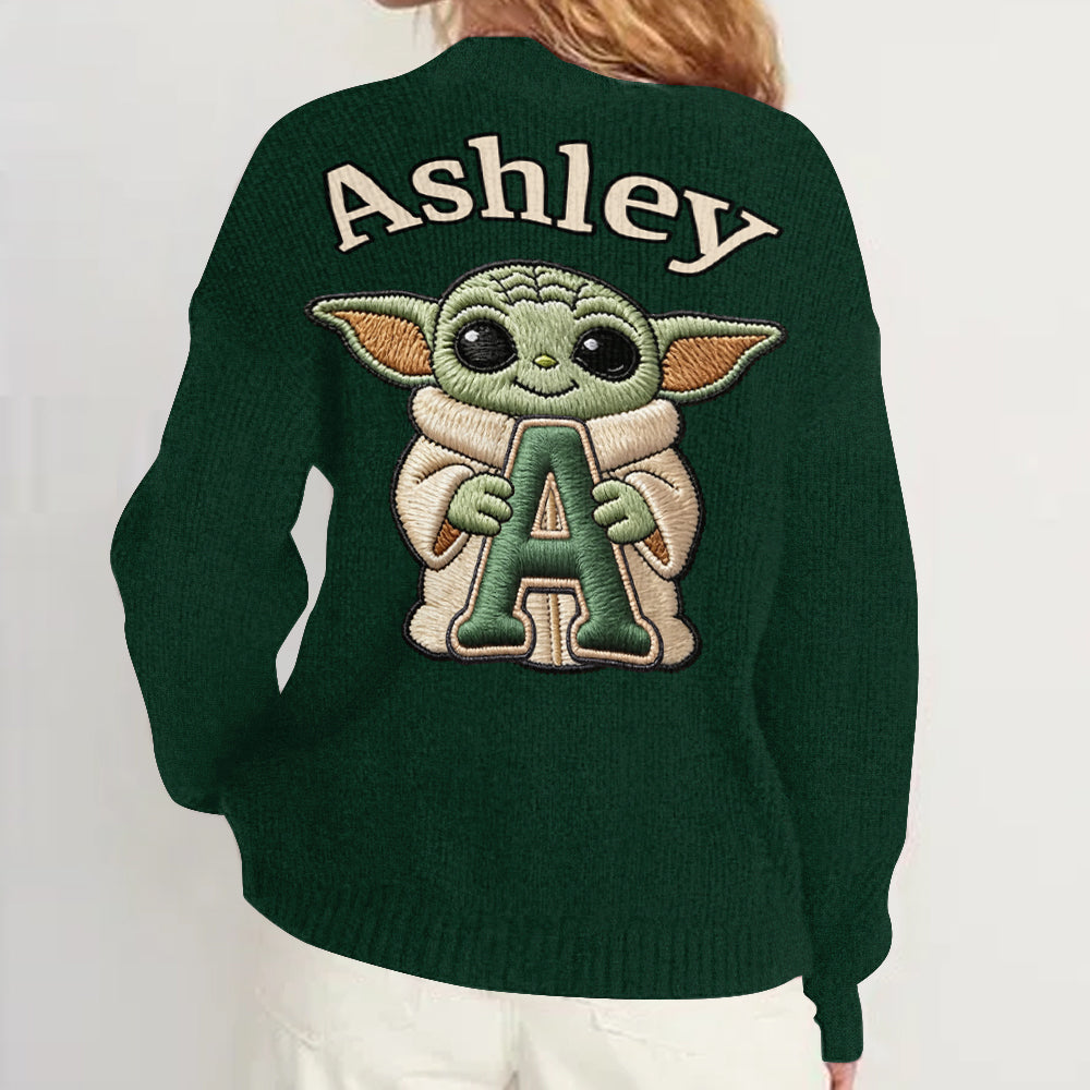 Galaxy Character Alphabet - Personalized The Force Cardigan Sweater