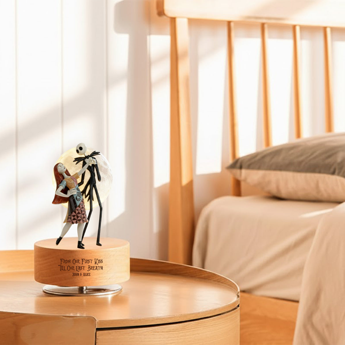 From Our First Kiss Till Our Last Breath - Personalized Nightmare Rotating Music Plaque