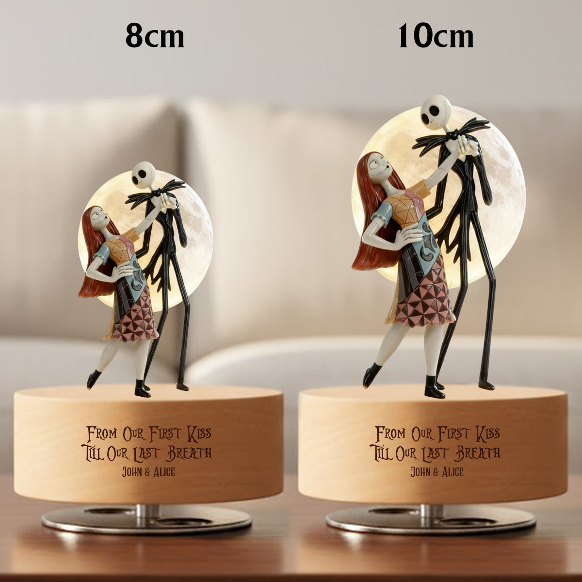 From Our First Kiss Till Our Last Breath - Personalized Nightmare Rotating Music Plaque