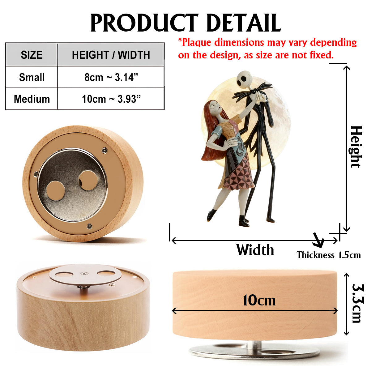 From Our First Kiss Till Our Last Breath - Personalized Nightmare Rotating Music Plaque