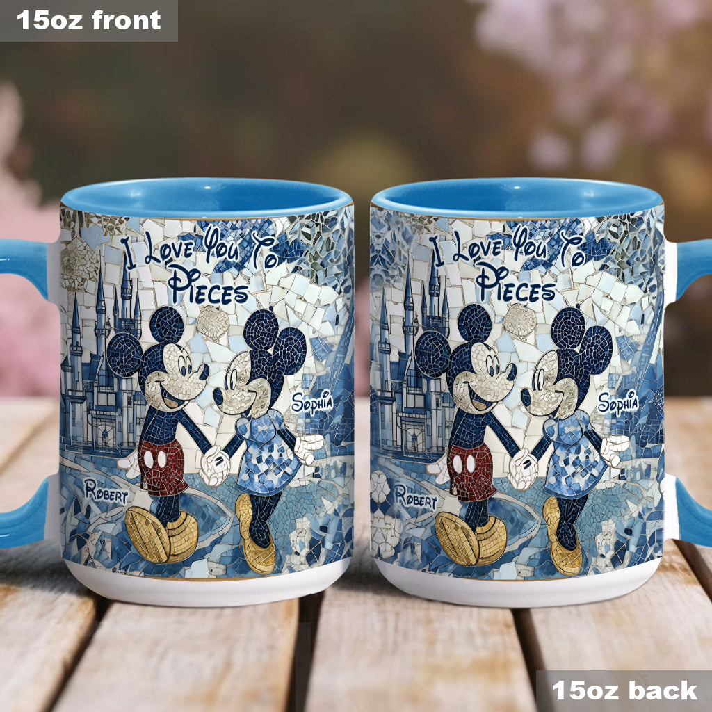 I Love You To Pieces - Personalized Mouse Accent Mug
