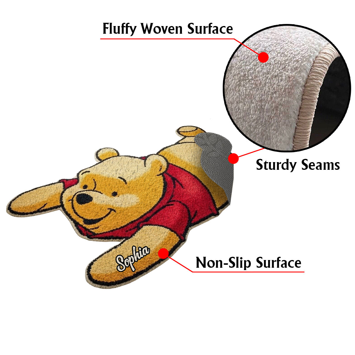 Lazy Bear - Personalized Mouse Non-Slip Tufted Rug