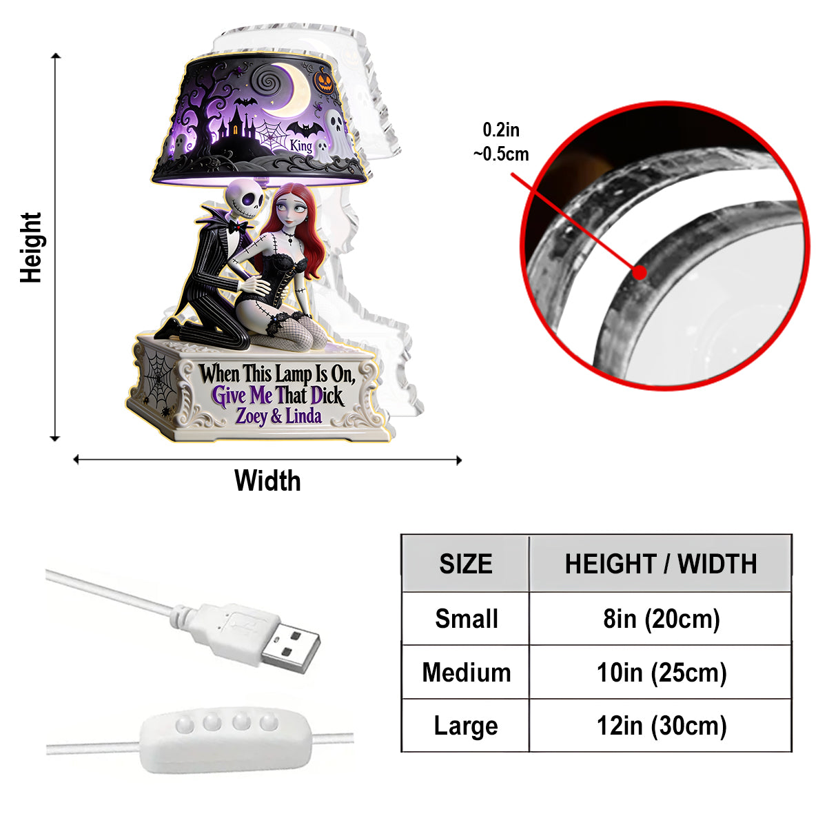 Light This Lamp - Personalized Nightmare Acrylic LED Night Light