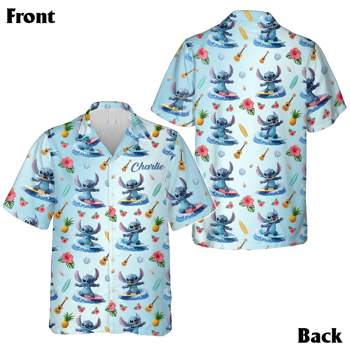 Couple Monster Hawaii Beach Trip - Personalized Ohana Hawaiian Shirt & Sleeveless Dress