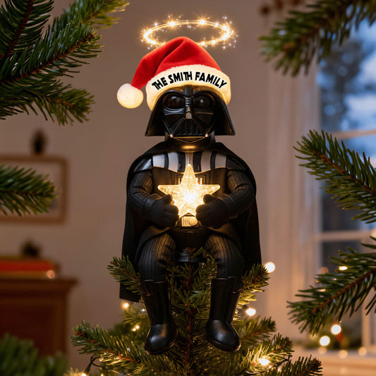 Merry Christmas - Personalized The Force LED Light Tree Topper