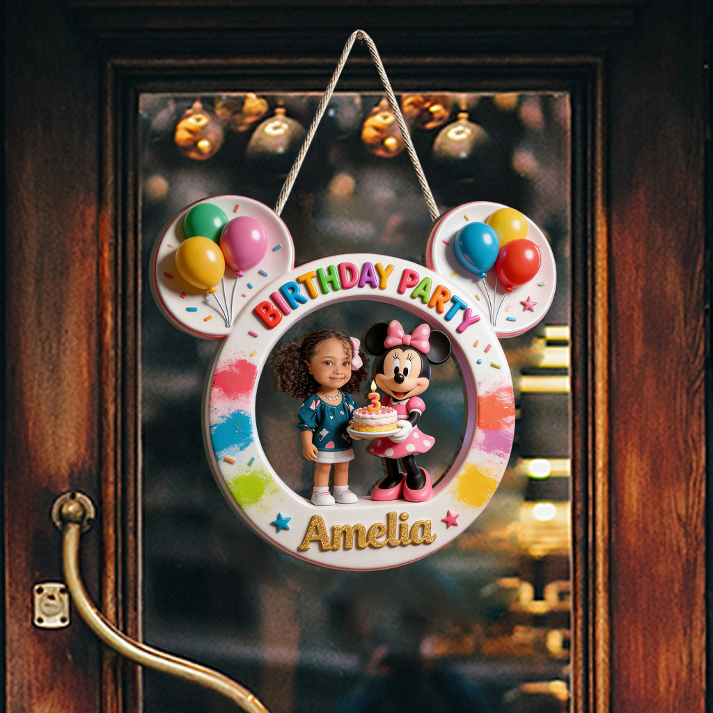 Birthday Party Sign Custom From Photo, Any Character - Personalized Kid Custom Shaped Wood Sign
