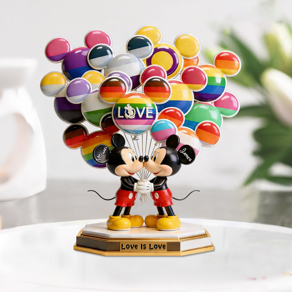 Love Is Love - Personalized LGBT Support Custom Shaped Acrylic Plaque