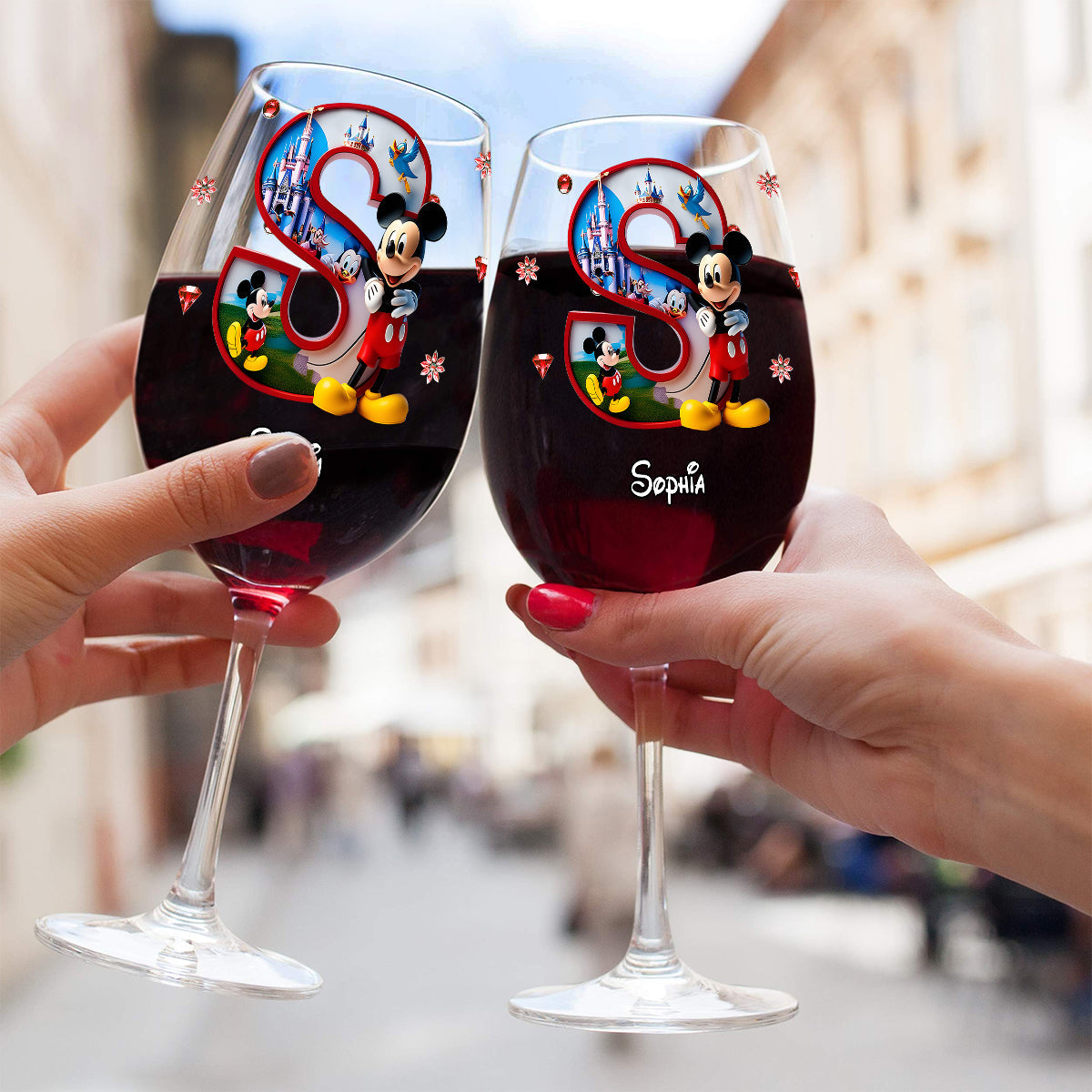 Merry Christmas - Personalized Mouse Wine Glass With Long Stem