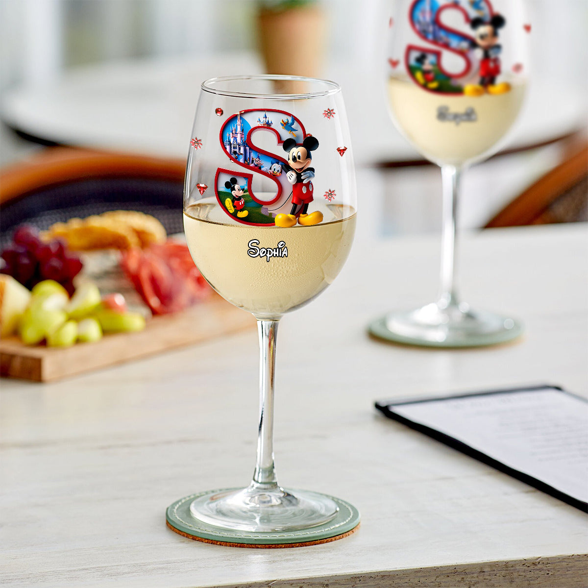 Merry Christmas - Personalized Mouse Wine Glass With Long Stem