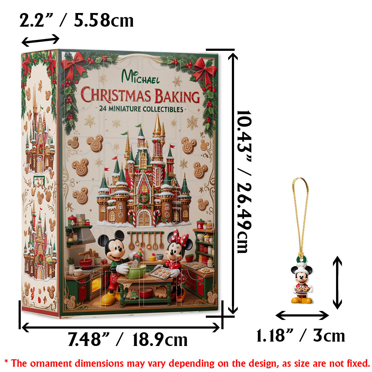 Christmas Baking - Personalized Baking Advent Calendar With Ornaments