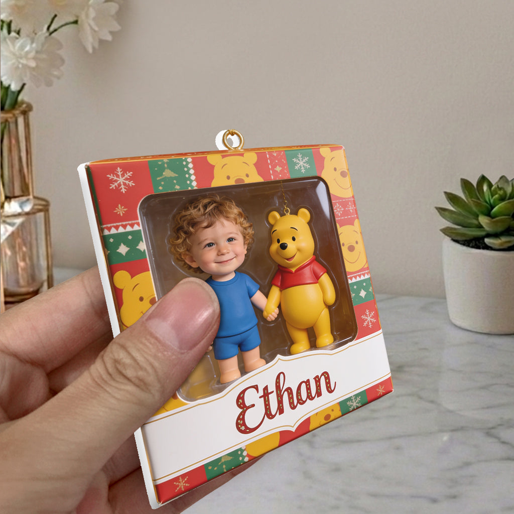 Cute Friends Any Character - Personalized Yellow Bear Premium 3D Ornament